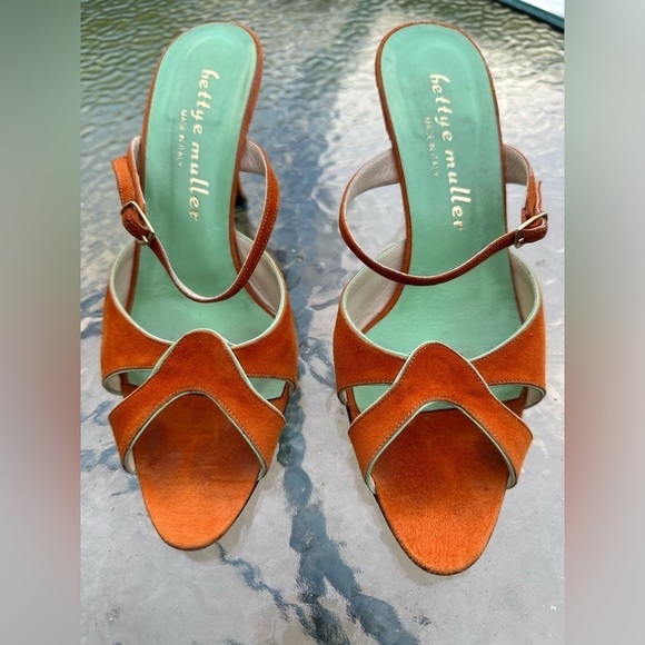 bettye muller Shoes - Bettye Muller Suede Orange Sandals, size Euro 39, US 8.5
